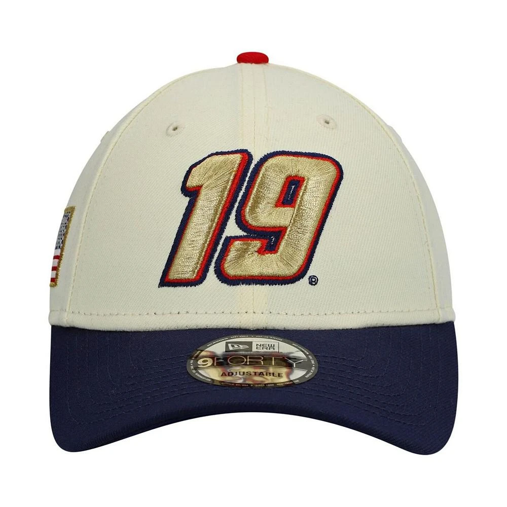 商品New Era|Men's Cream, Navy Martin Truex Jr Chrome 9FORTY Snapback Hat,价格¥187,第2张图片详细描述