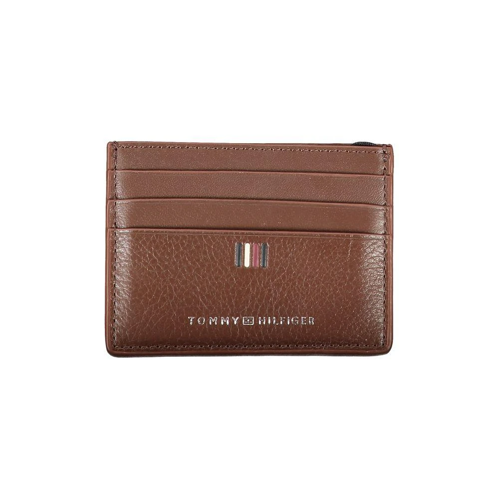 商品Tommy Hilfiger|Tommy Hilfiger Sleek Leather Card Holder with Contrast Detailing,价格¥423,第1张图片