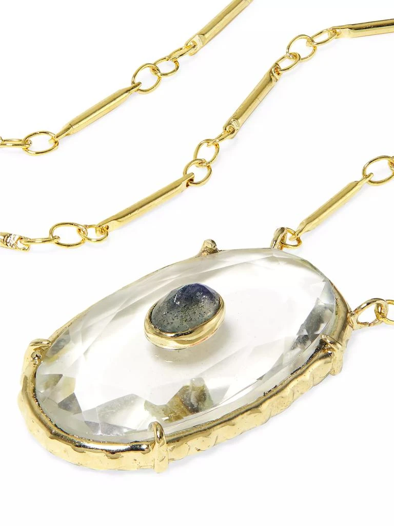商品Room Service|Cheema 24K-Gold-Plated, Rock Crystal &amp; Labradorite Pendant Necklace,价格¥2286,第3张图片详细描述