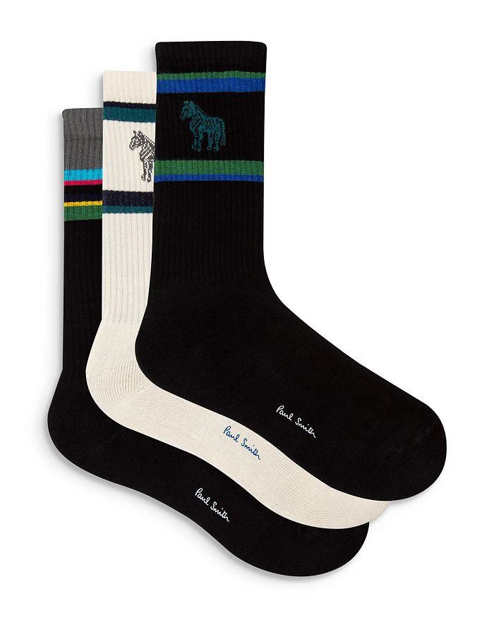 商品Paul Smith|Cotton Blend Stripe Mid Calf Sport Socks, Pack of 3,价格¥373,第1张图片