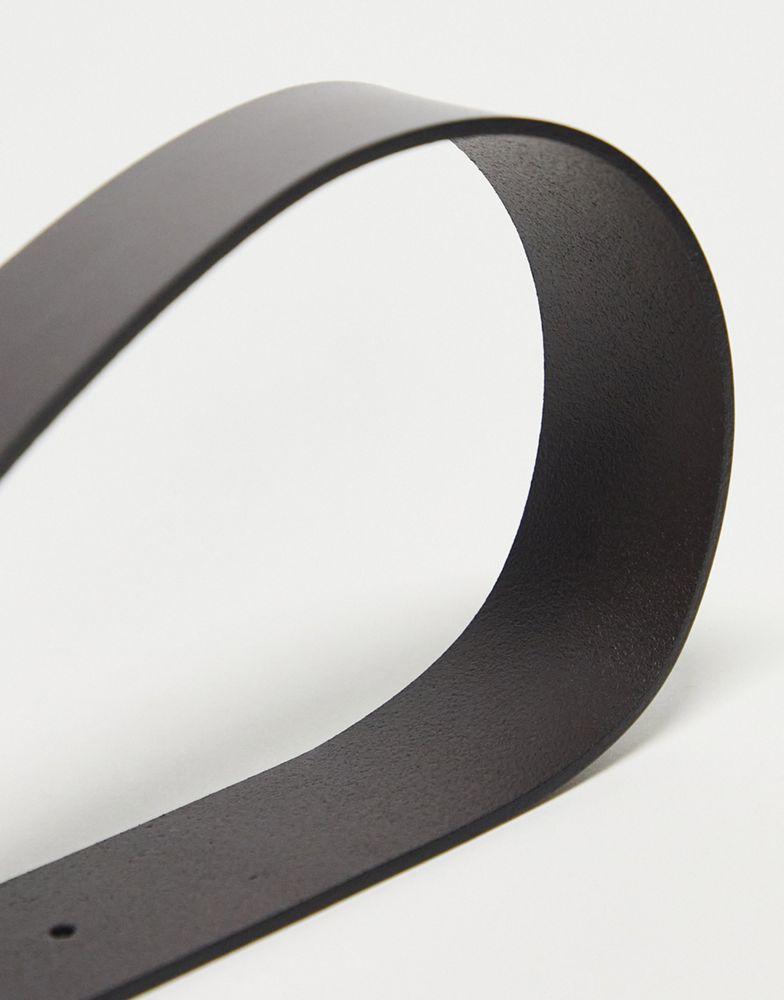 HUGO Giaspo leather belt in dark brown商品第4张图片规格展示