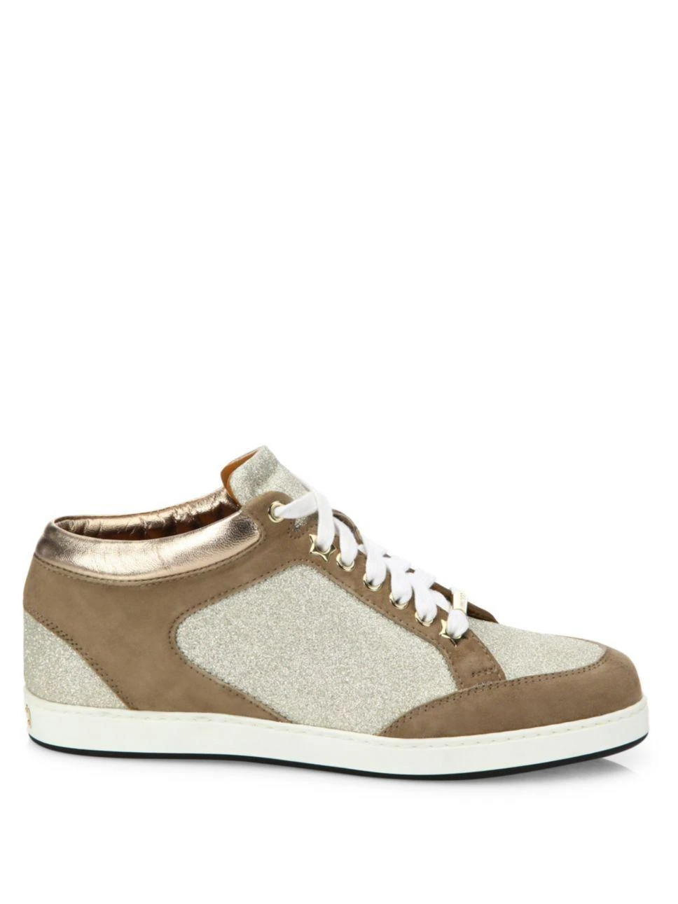 商品Jimmy Choo|Miami Suede & Glitter Sneakers,价格¥1649,第5张图片详细描述