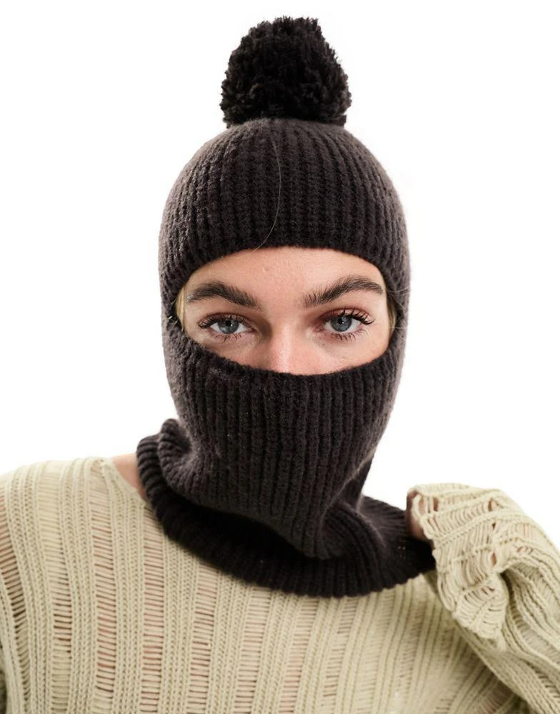 商品COLLUSION|COLLUSION bobble balaclava in chocolate,价格¥146,第1张图片