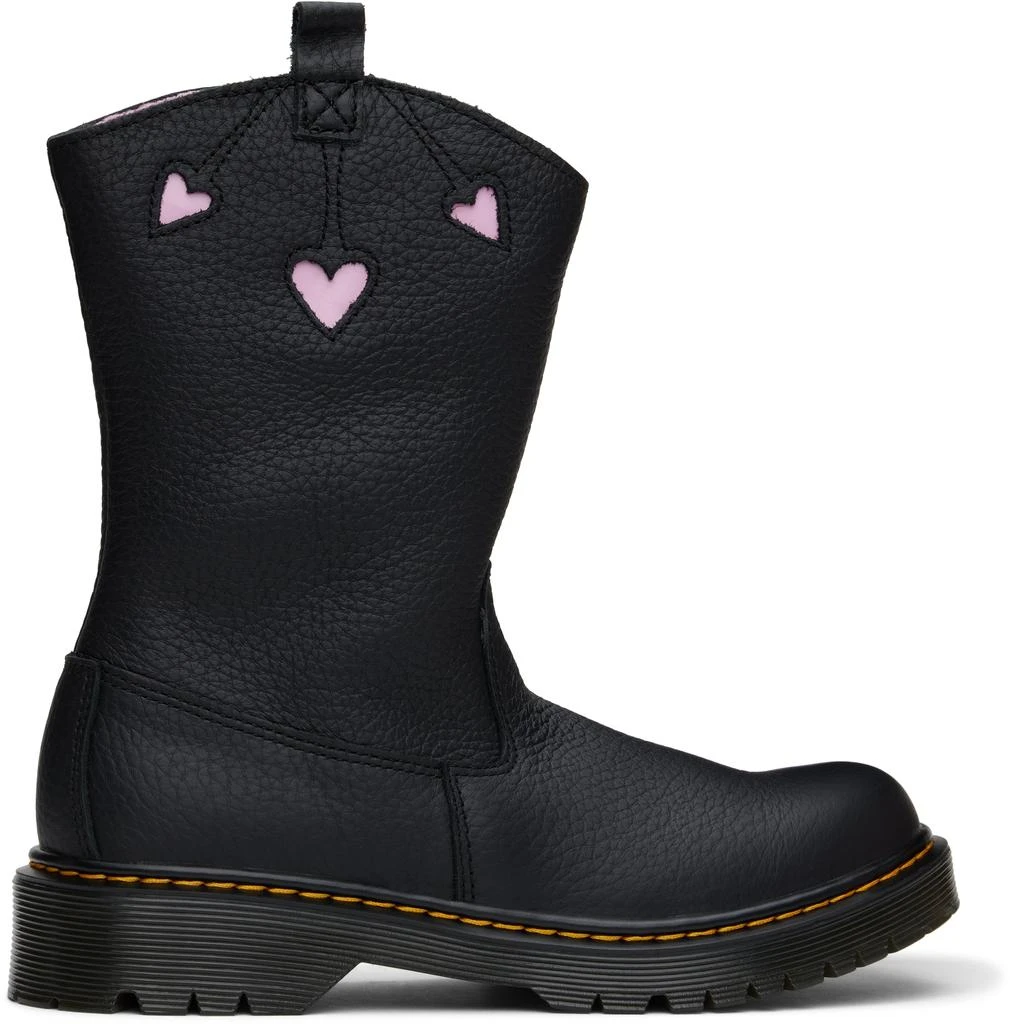 商品Dr. Martens|Big Kids Black Heart Nappa Leather Pull-On Boots,价格¥756,第1张图片