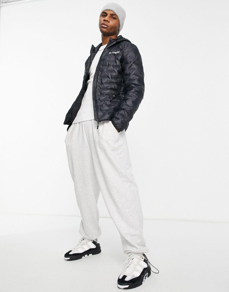 商品Adidas|adidas Terrex light down jacket with hood in black,价格¥483,第5张图片详细描述