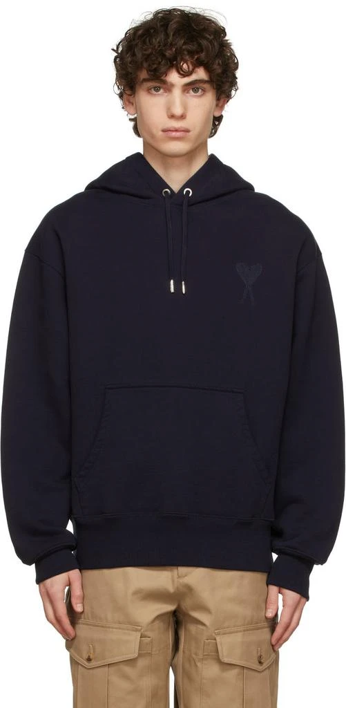 商品AMI|Navy Ami de Cœur Oversize Hoodie,价格¥1145,第1张图片