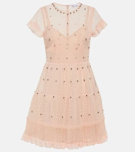 商品RED Valentino|缀饰法式圆点刺绣薄纱迷你连衣裙,价格¥5706,第1张图片