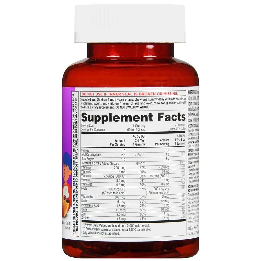 商品Walgreens|Children's Multivitamin Gummies Natural Fruit,价格¥45,第3张图片详细描述