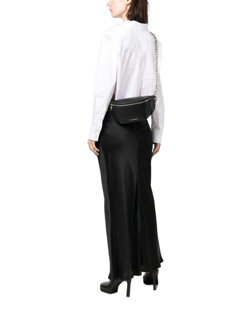 商品Alexander McQueen|Alexander mcqueen men's black leather belt bag,价格¥7734,第2张图片详细描述