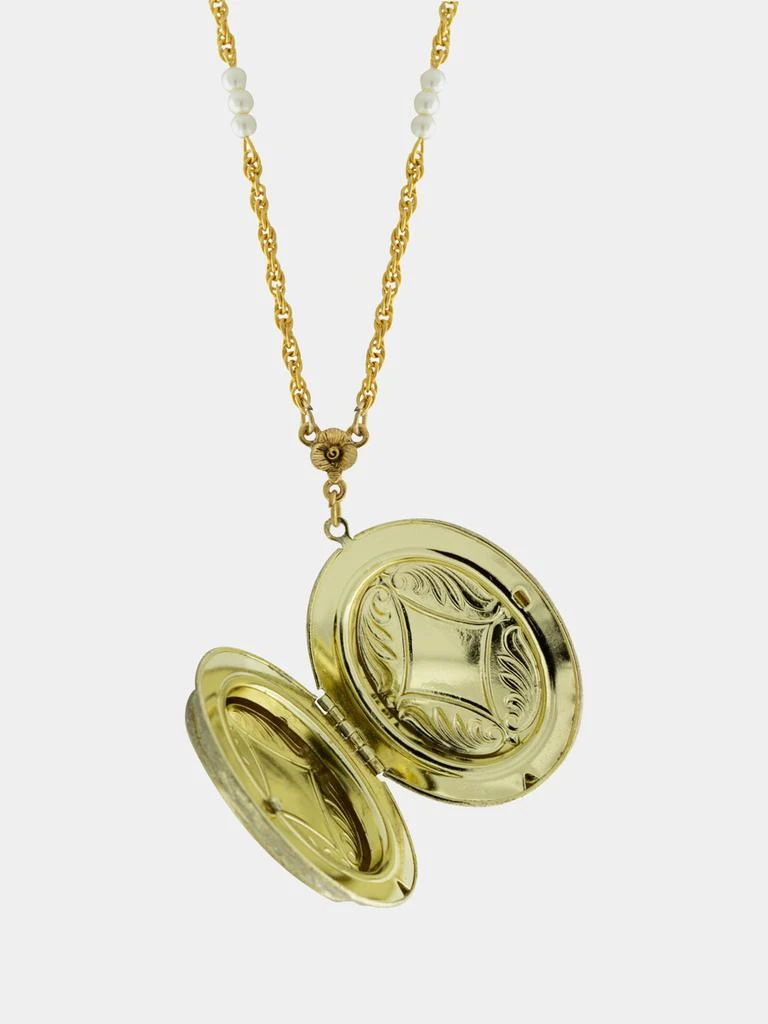 商品1928 Jewelry|14k Gold Dipped Pearl Chain Locket,价格¥364,第2张图片详细描述