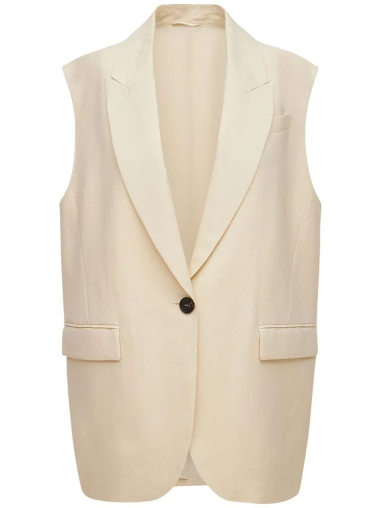 商品Brunello Cucinelli|Fluid Viscose & Linen Blazer Vest,价格¥7654,第1张图片