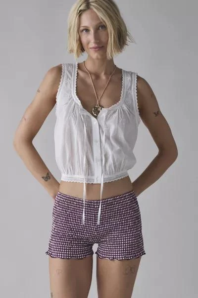 商品Motel|Motel Ritala Gingham Shirred Micro Short,价格¥390,第1张图片