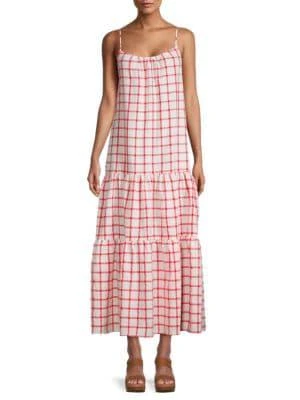 商品Love Ady|Checked Tiered Maxi Dress,价格¥239,第1张图片