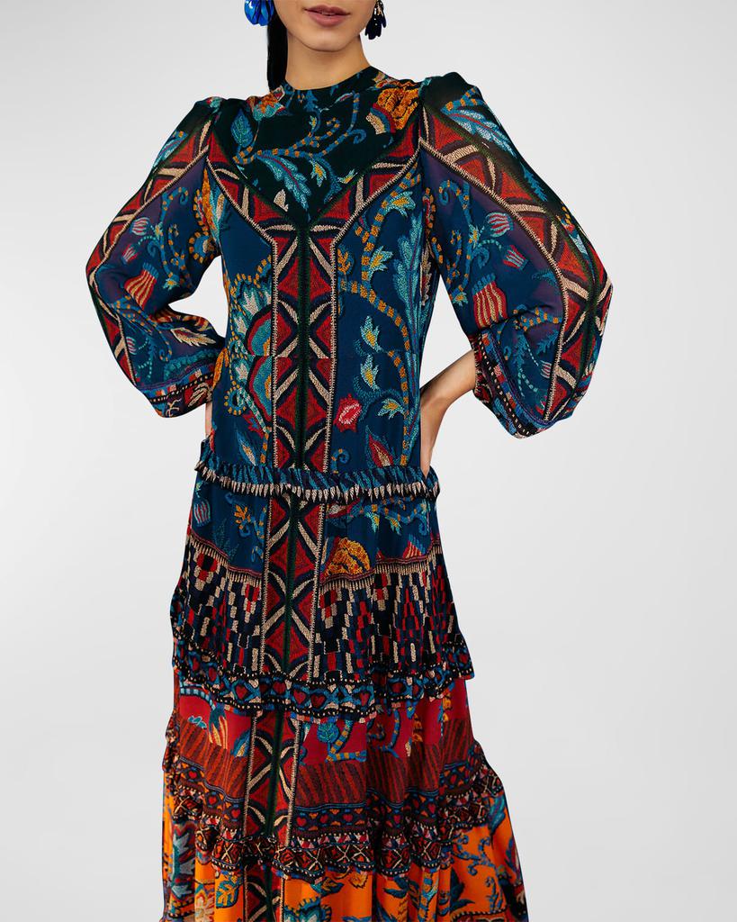 Ainika Tapestry Tiered Maxi Dress商品第3张图片规格展示