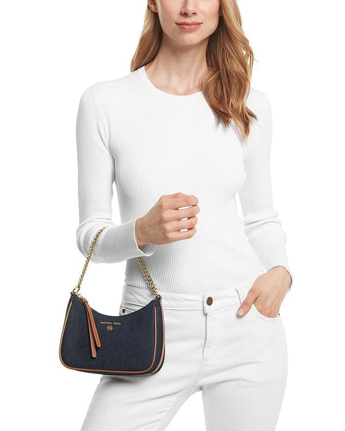 商品Michael Kors|Jet Set Charm Small Denim Pouchette Shoulder Bag,价格¥668,第2张图片详细描述