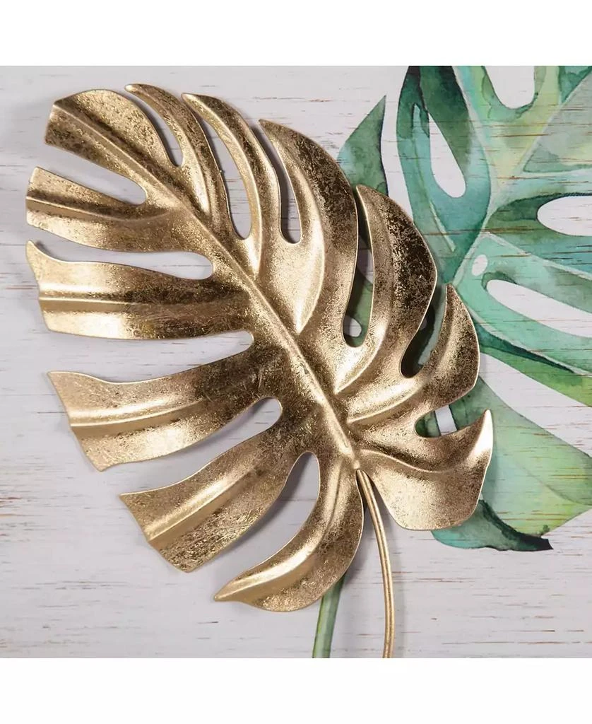 2 piece Wood and Metal Tropical Leaf Wall Plaque 商品
