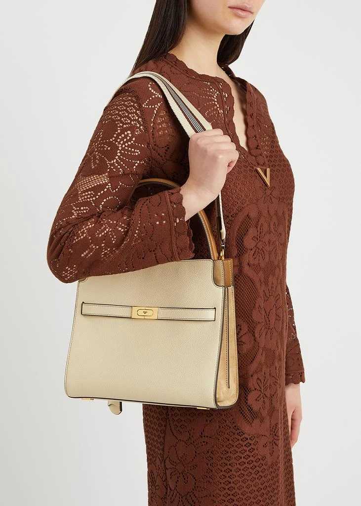 商品Tory Burch|Lee Radziwill small cream leather top handle bag,价格¥12286,第5张图片详细描述