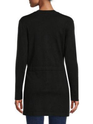 商品Calvin Klein|Faux Leather Pocket Cardigan,价格¥585,第4张图片详细描述