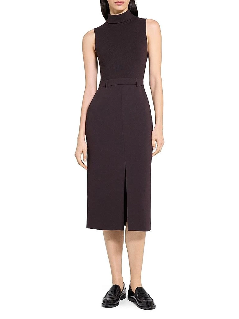 商品Theory|Funnel-Neck Crepe Belted Dress,价格¥4238,第2张图片详细描述