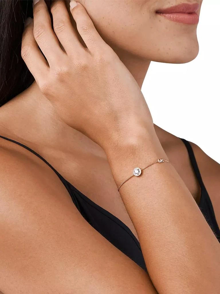 商品Michael Kors|Premium 14K Rose Goldplated Cubic Zirconia Halo Slider Bracelet,价格¥709,第2张图片详细描述