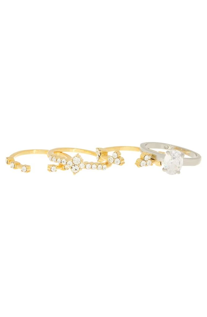 商品Covet|Set of 4 Crystal Stackable Rings,价格¥50,第1张图片