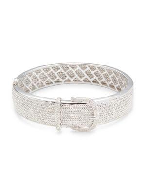 ​Sterling Silver & 0.21 TCW Diamond Buckle Bangle Bracelet商品第1张图片规格展示