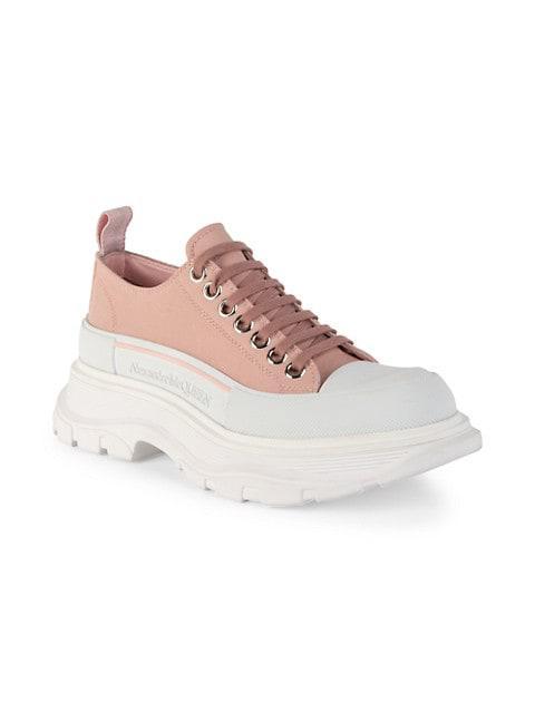 商品Alexander McQueen|Tread Slick Canvas Lace-Up Sneakers,价格¥2754,第4张图片详细描述