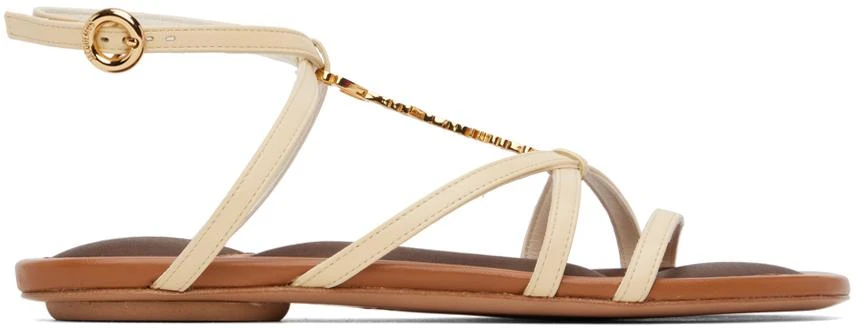 商品Jacquemus|Off-White Le Raphia 'Les Sandales Pralu Plates' Sandals,价格¥2364,第1张图片