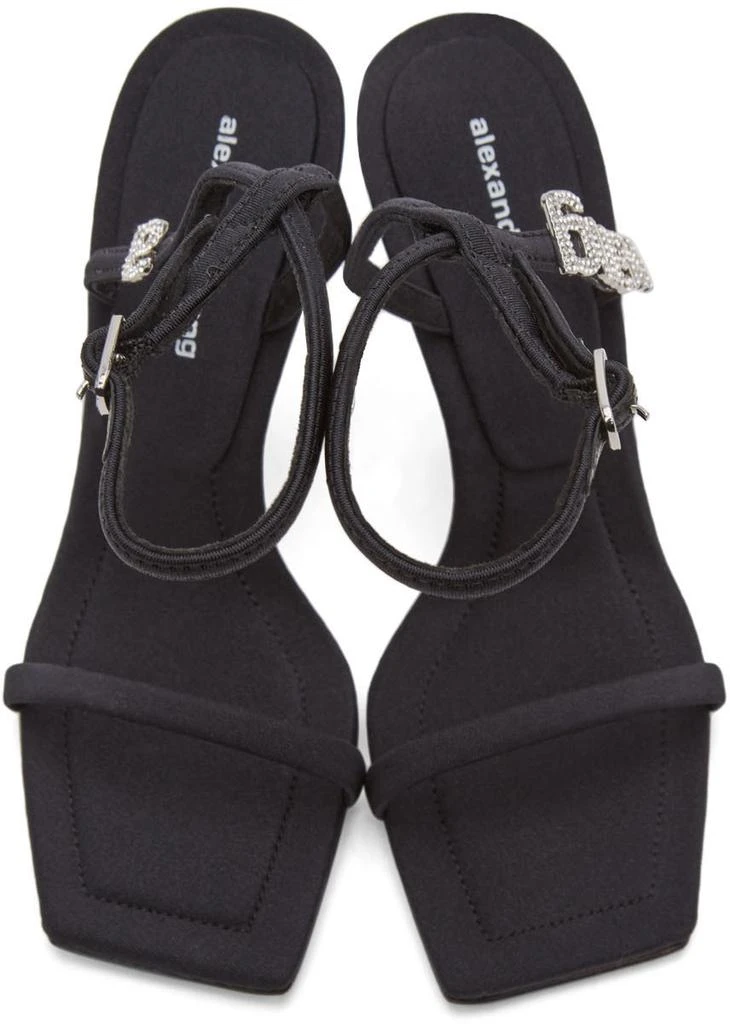 商品Alexander Wang|Black Crystal Logo Julie Sandals,价格¥4656,第5张图片详细描述
