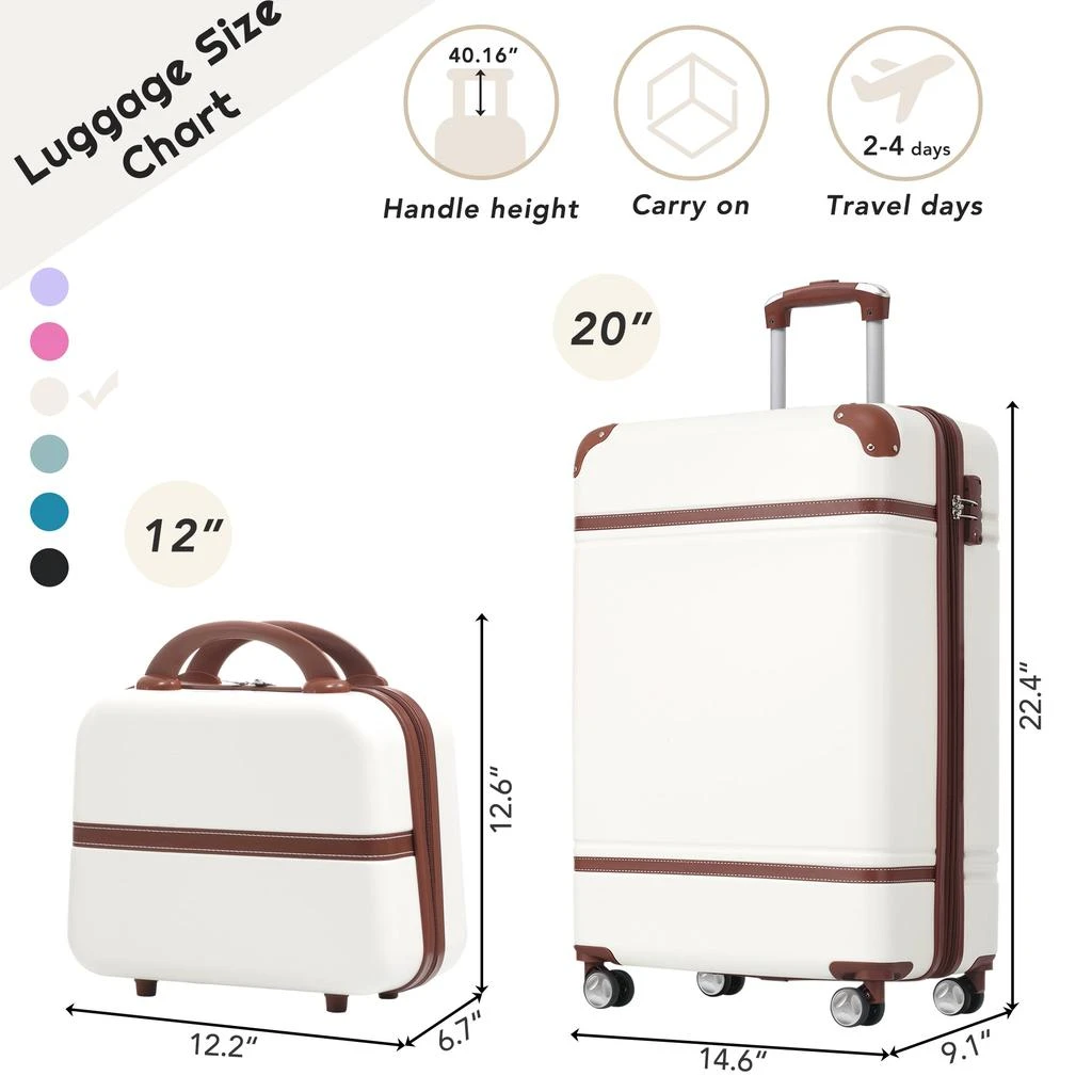 商品Streamdale Furniture|Streamdale 20 IN Hardside Luggage with Cosmetic Case,价格¥1035,第2张图片详细描述