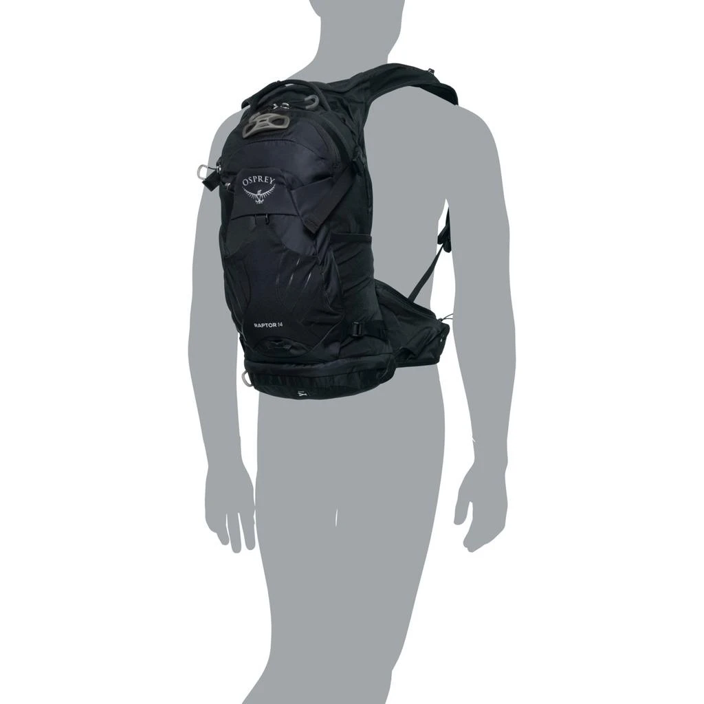 商品Osprey|Osprey Raptor 14 L Hydration Backpack - 85 oz. Reservoir, Black,价格¥650,第2张图片详细描述