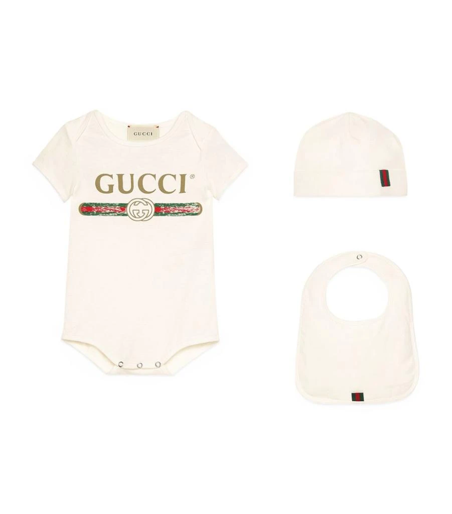 商品Gucci|Bodysuit, Hat and Bib Gift Set,价格¥2365,第1张图片