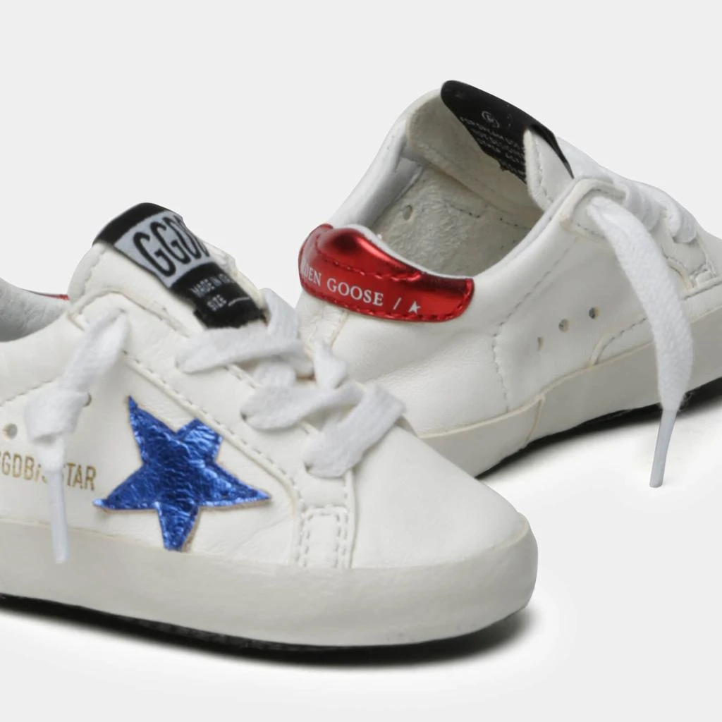 商品Golden Goose|Golden Goose Babies' Star Nappa Trainers - White/Blue/Red,价格¥635,第2张图片详细描述