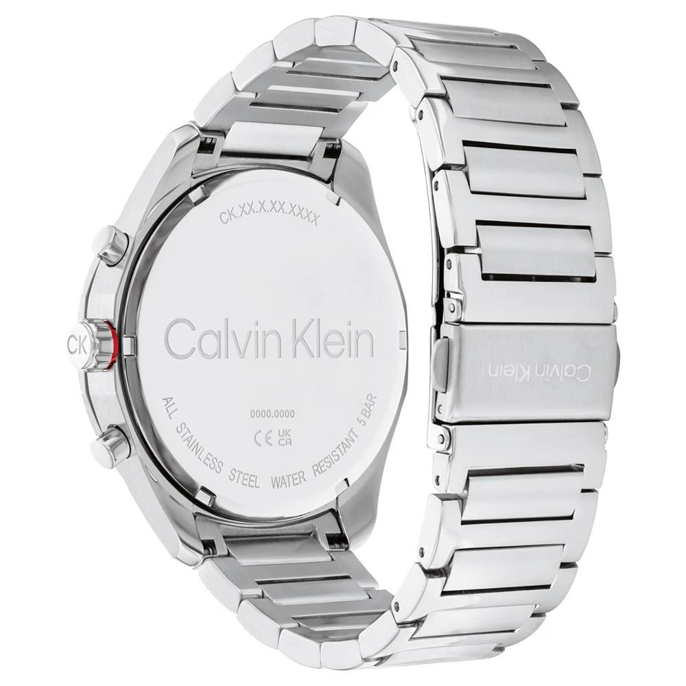 商品Calvin Klein|Men's Multifunction Silver-Tone Stainless Steel Bracelet Watch 45mm,价格¥1431,第3张图片详细描述