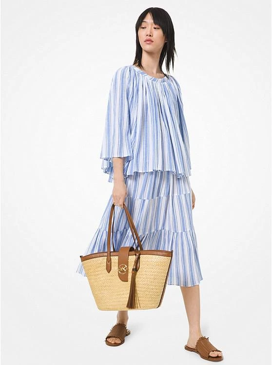 商品Michael Kors|Striped Cotton Gauze Tiered Skirt,价格¥558,第1张图片