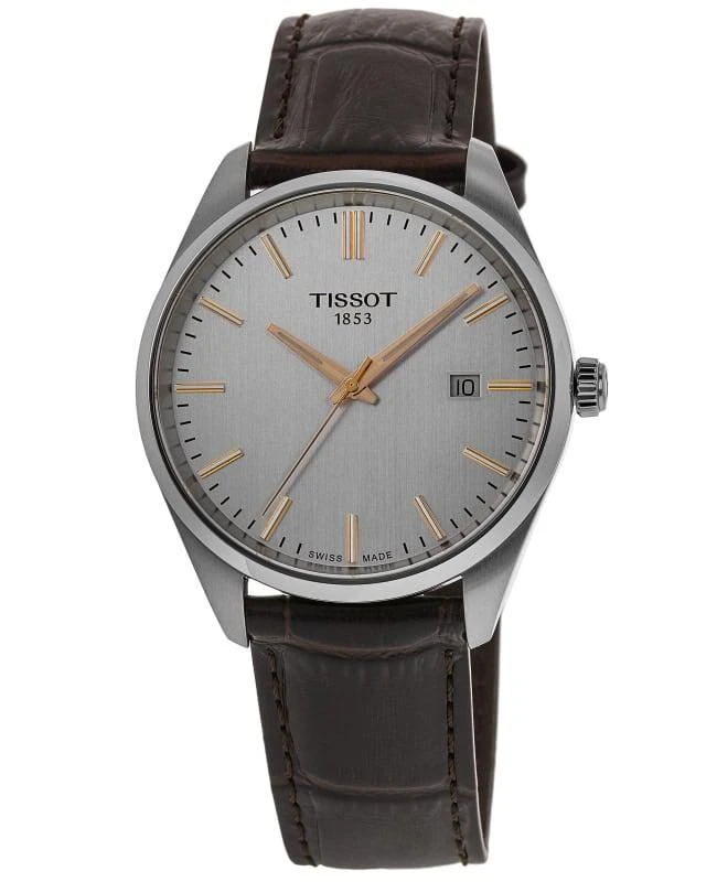 商品Tissot|Tissot PR 100 Quartz Silver Dial Brown Leather Strap Men's Watch T150.410.16.031.00,价格¥1711,第1张图片