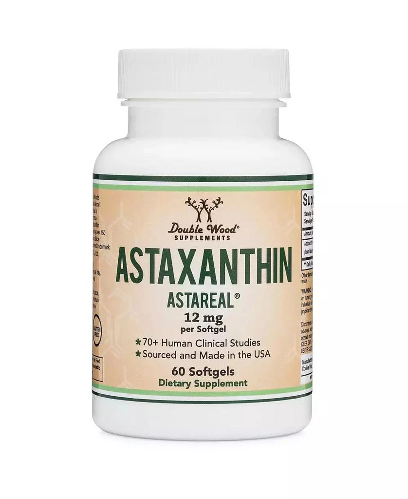 商品Double Wood Supplements|Astaxanthin (Astareal) - 60 x 12 mg softgels,价格¥187,第1张图片