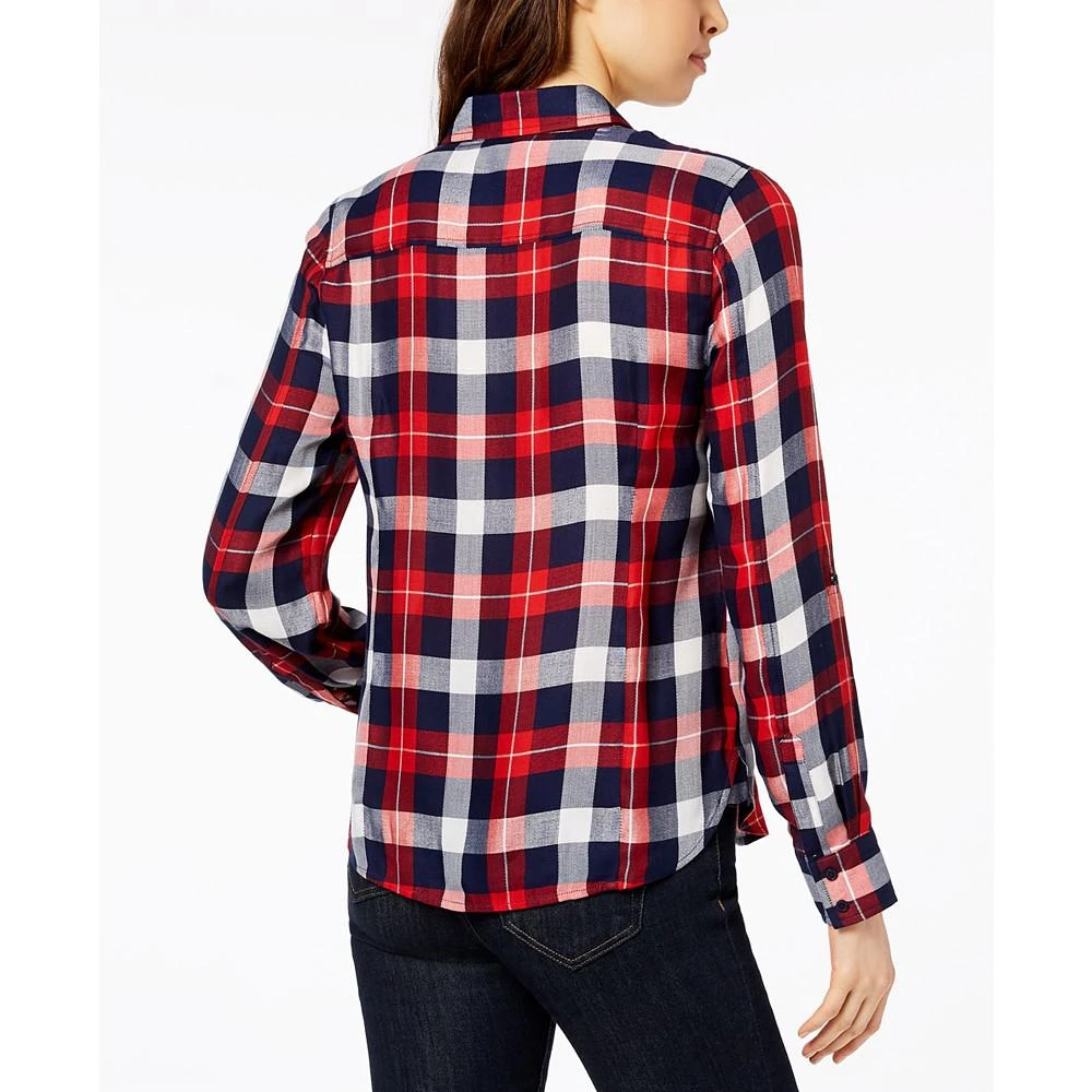 商品Tommy Hilfiger|Women's Plaid Roll-Tab Button-Down Shirt,价格¥314,第2张图片详细描述