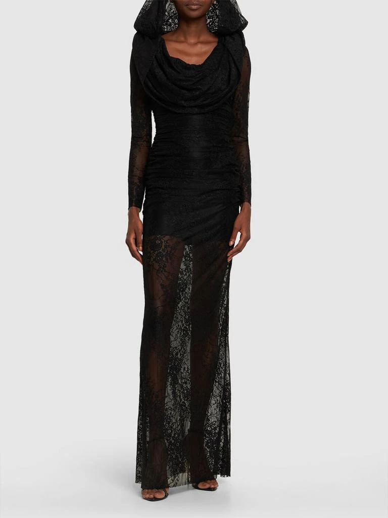 商品GIUSEPPE DI MORABITO|Laize Stretch Lace Long Dress W/hood,价格¥2614,第1张图片详细描述