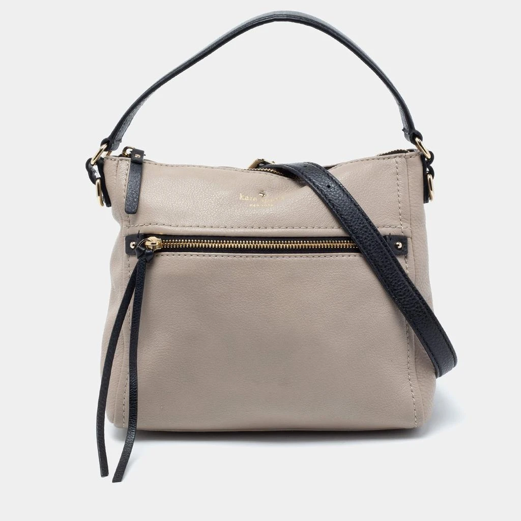 商品[二手商品] Kate Spade|Kate Spade Grey/Black Leather Top Handle Bag,价格¥805,第1张图片
