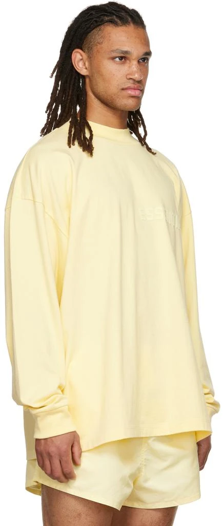 商品Essentials|Yellow Flocked Long Sleeve T-Shirt,价格¥192,第2张图片详细描述