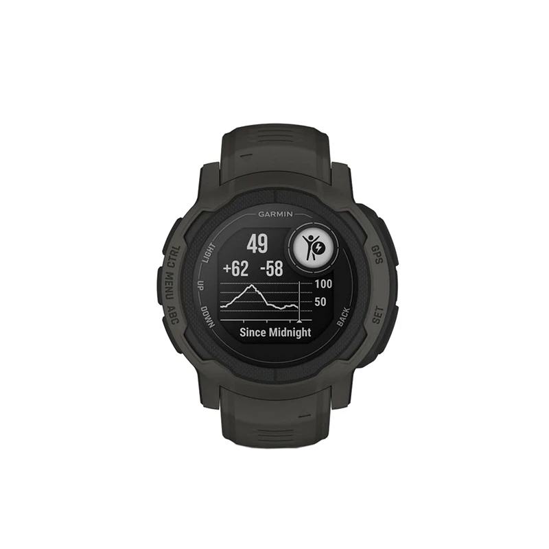 商品Garmin|GARMIN 男女同款黑色树脂表盘石英机芯硅胶表带智能手表45MM,价格¥2570,第1张图片