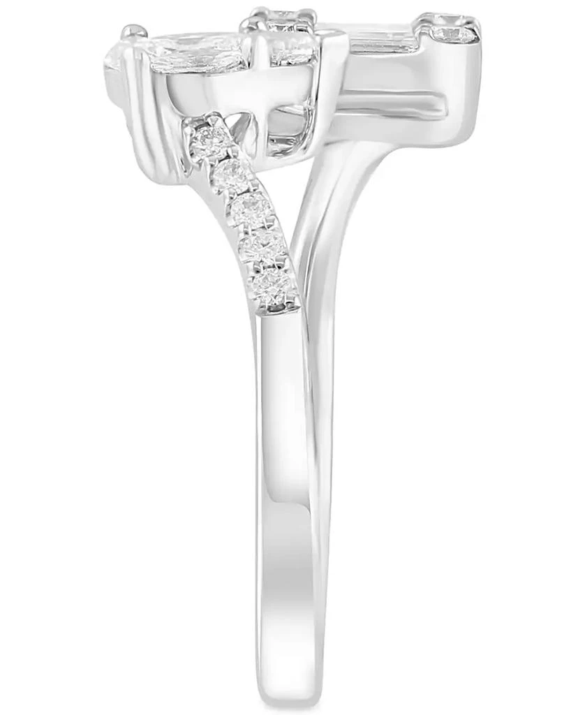 商品Effy|EFFY® Diamond Multi-Cut Cluster Cuff Ring (3/4 ct. t.w.) in 14k White Gold,价格¥31276,第5张图片详细描述