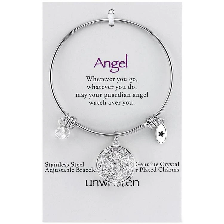 商品Unwritten|Angel Disc Bangle Bracelet in Stainless Steel and Silver-Plate,价格¥82,第3张图片详细描述