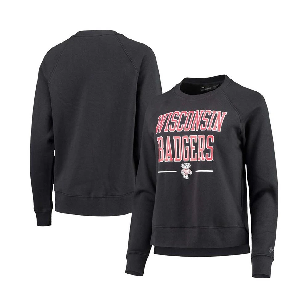 商品Under Armour|Women's Black Wisconsin Badgers All Day Fleece Raglan Pullover Sweatshirt,价格¥445,第1张图片