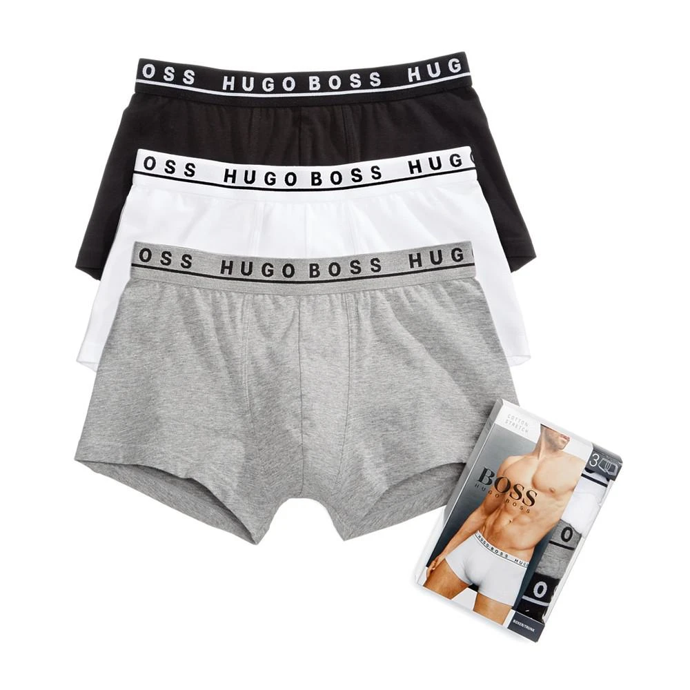 商品Hugo Boss|Men's Underwear Cotton Stretch 3 Pack Trunks,价格¥126,第1张图片