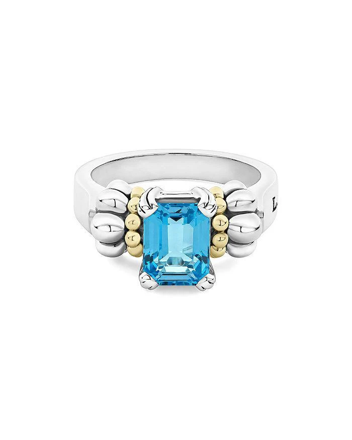 商品LAGOS|Sterling Silver & 18K Yellow Gold Glacier Blue Topaz Ring,价格¥3763,第2张图片详细描述