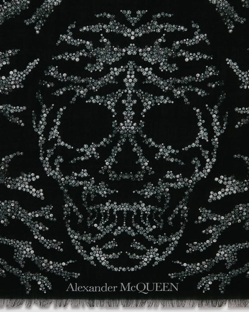 商品Alexander McQueen|Embellished Spine & Skulls Wool Scarf,价格¥1706,第4张图片详细描述