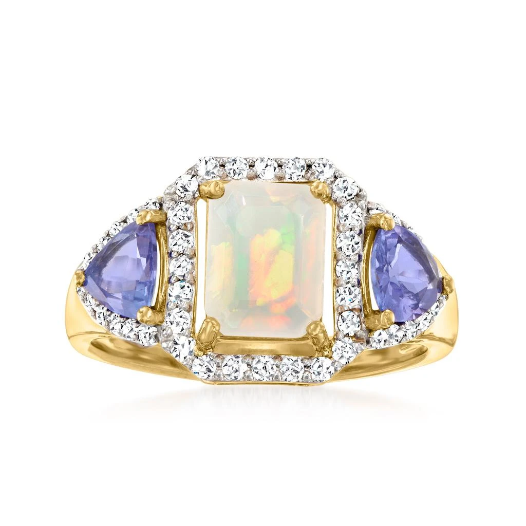 商品Ross-Simons|Ross-Simons Opal and Tanzanite Ring With . Diamonds in 14kt Yellow Gold,价格¥4706,第4张图片详细描述