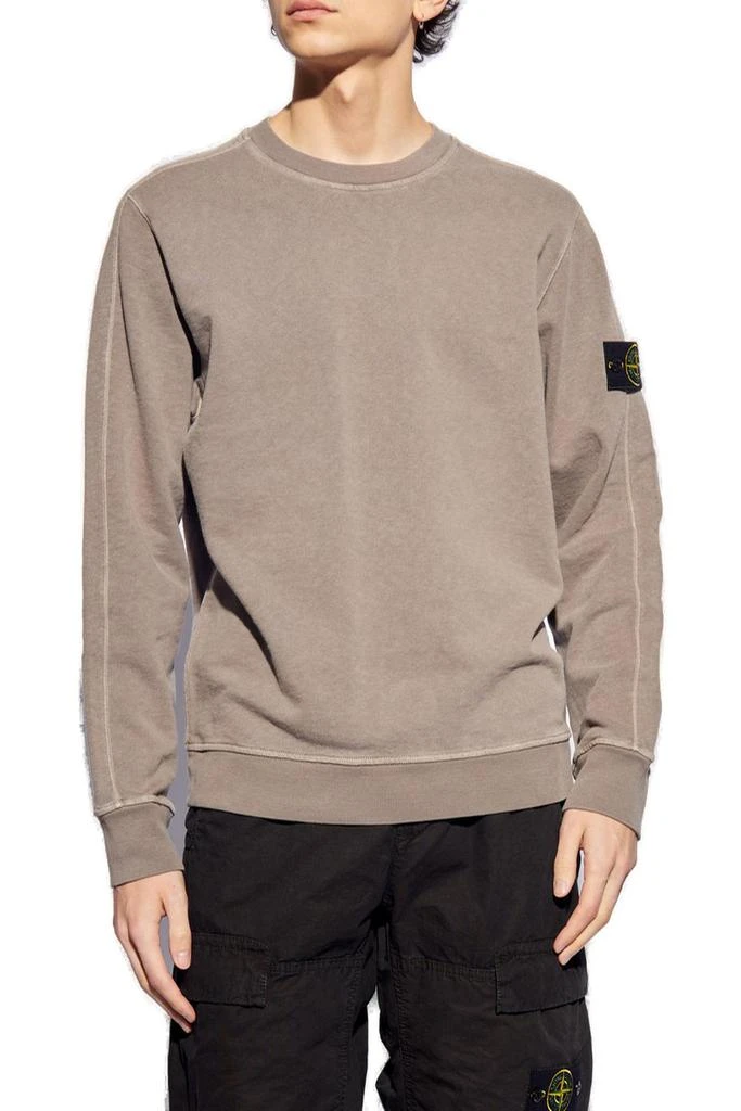 商品Stone Island|Stone Island Logo Patch Sleeved Crewneck Sweatshirt,价格¥1750,第2张图片详细描述